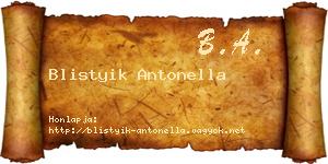 Blistyik Antonella névjegykártya